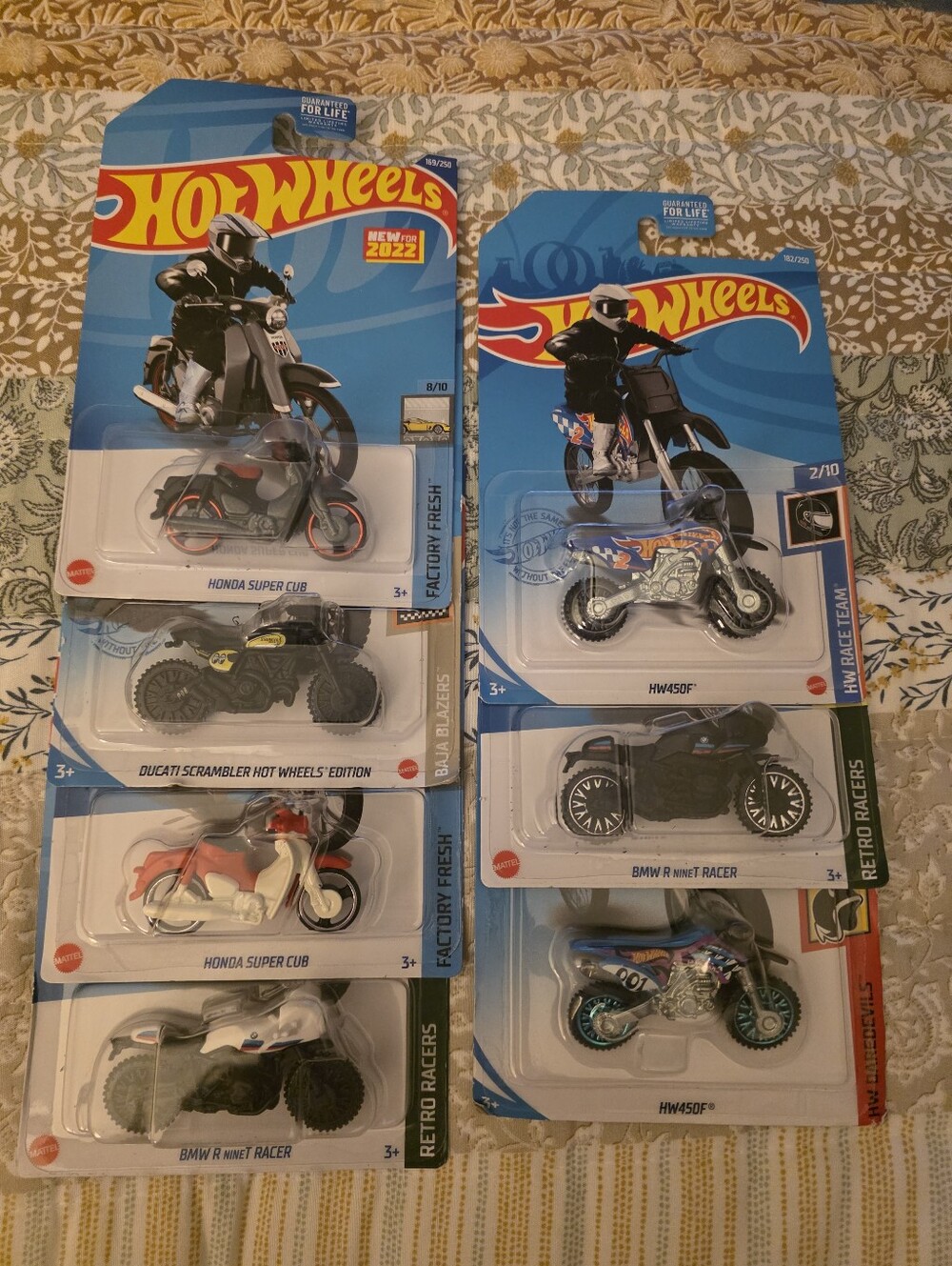 Kids Motorcycle Toy Pack - Assorted Blue and Black Bikes